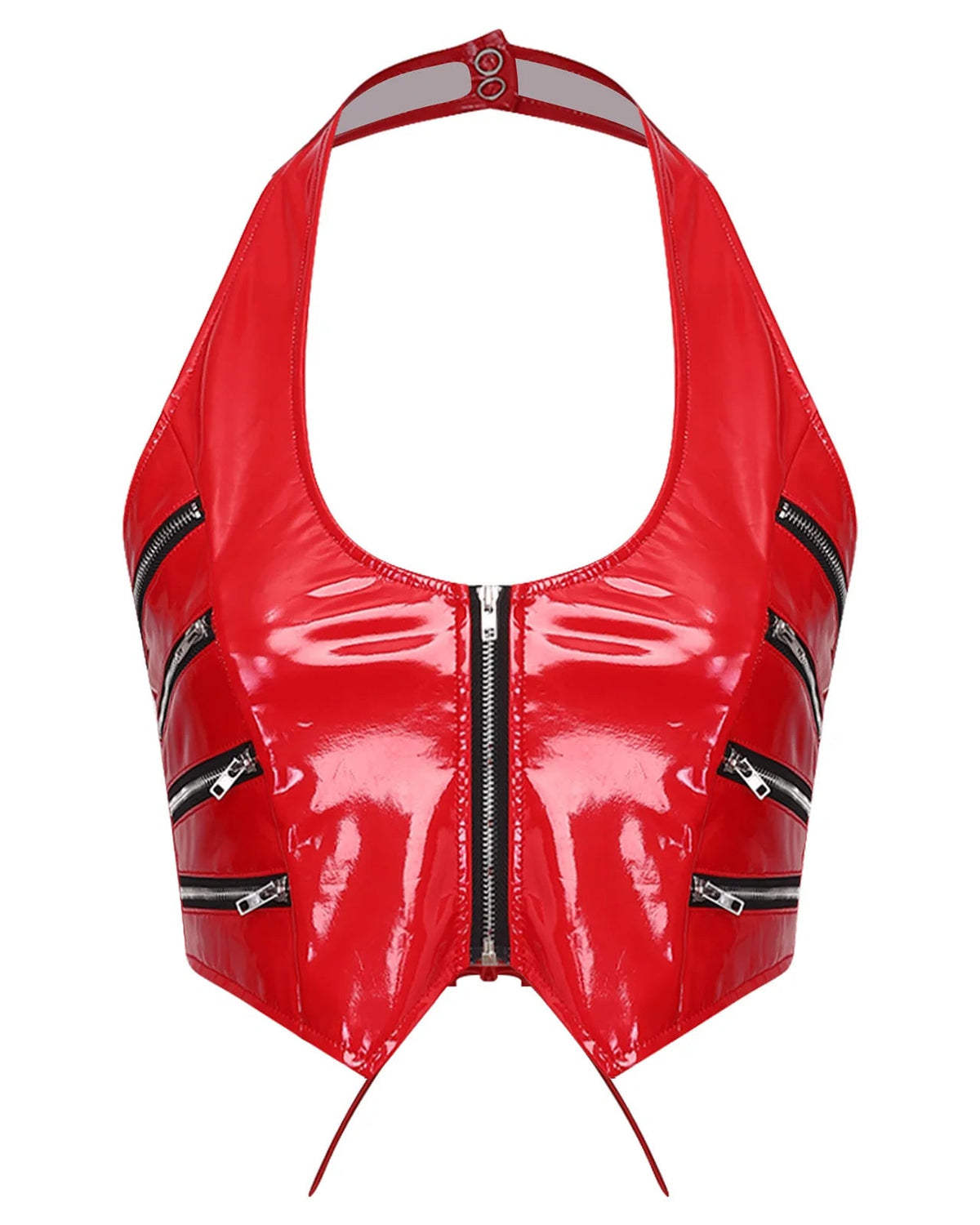 Onyx Zip Halter Top