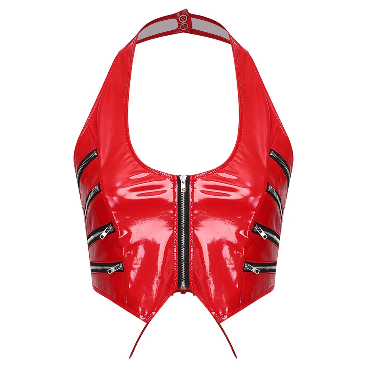 Onyx Zip Halter Top