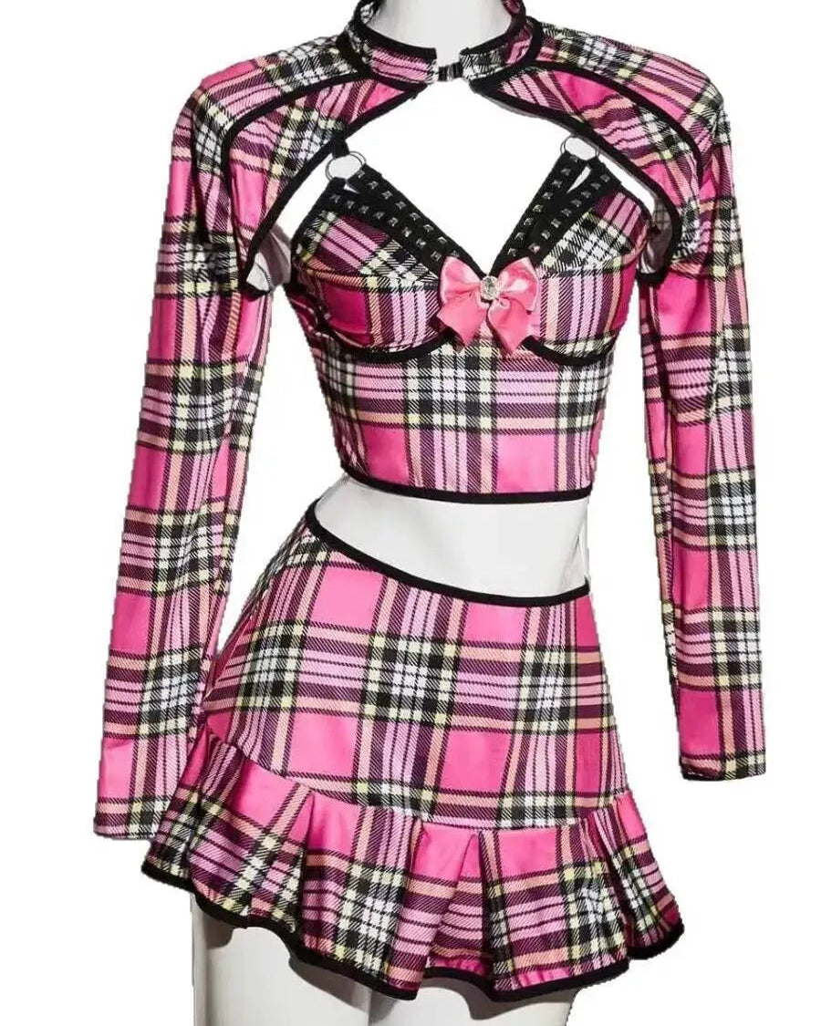 Reese Plaid Crop Set