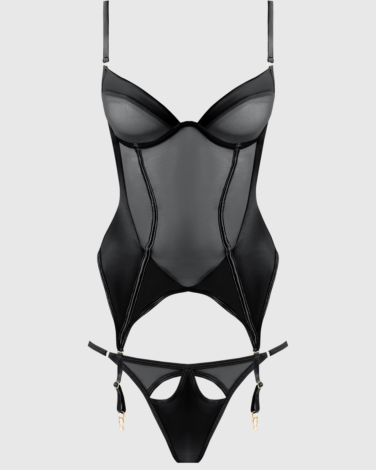 Raquel Mesh Micro Set Black | Lavah Intimates