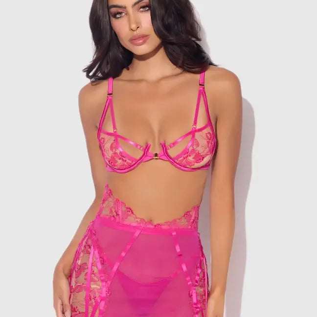 Nova Pink 3pc Lingerie Set | Lavah Intimates