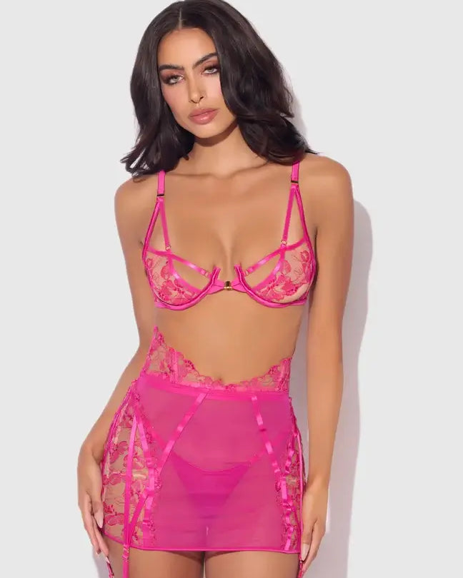 Nova Pink 3pc Lingerie Set | Lavah Intimates