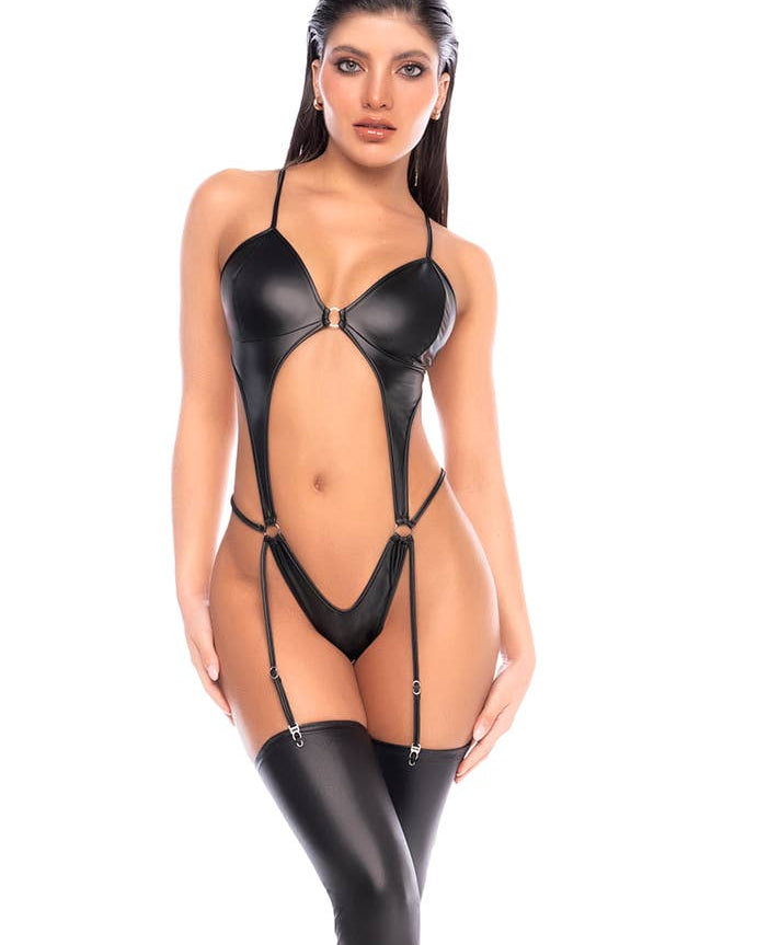 Ferro Black Ring-Cutout Bodysuit