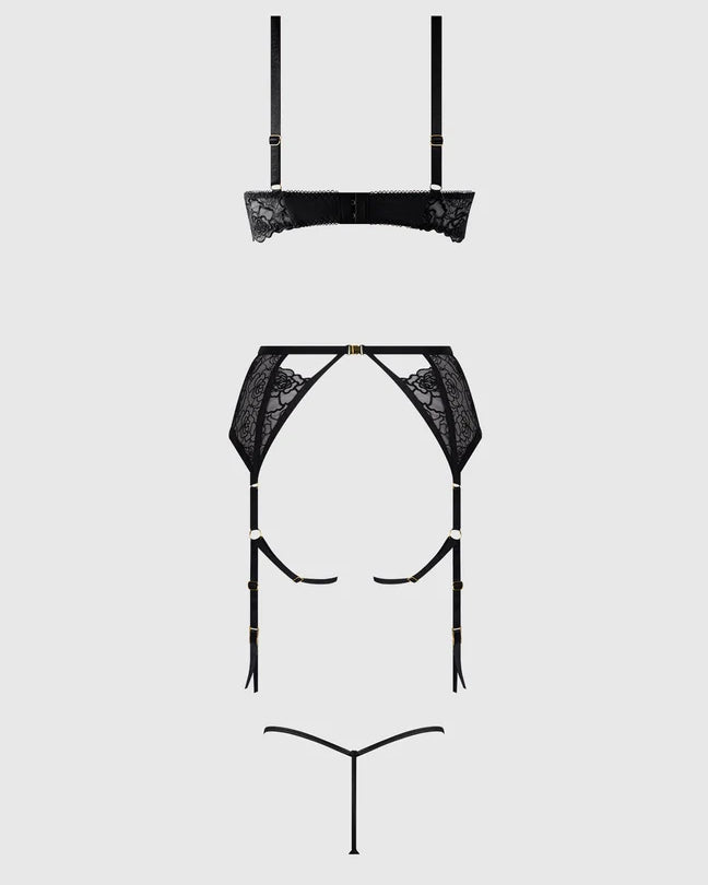 Rosalie Rouge Embroidered Bra Set Copy | Lavah Intimates