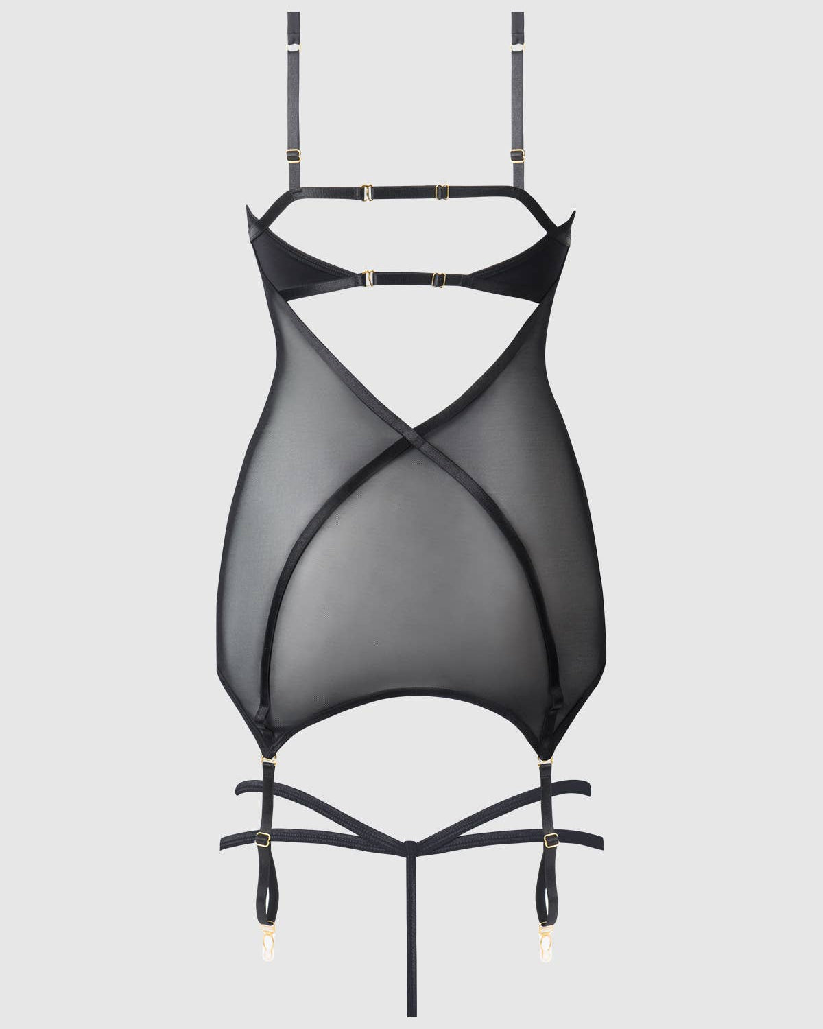 Raquel Mesh Silky Micro Underwire Chemise G-String Set | Lavah Intimates