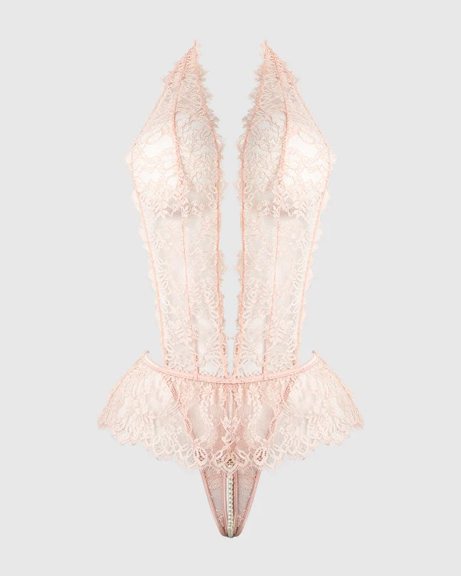 Jocelyn Lace Pearl Ouvert Teddy | Lavah Intimates