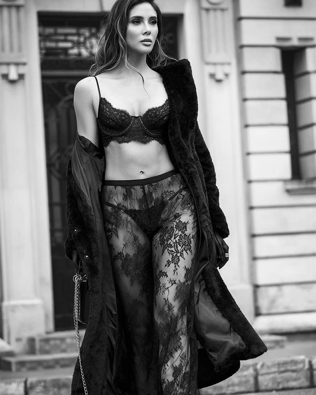 Primavera Black Lace 3pc Pant Set