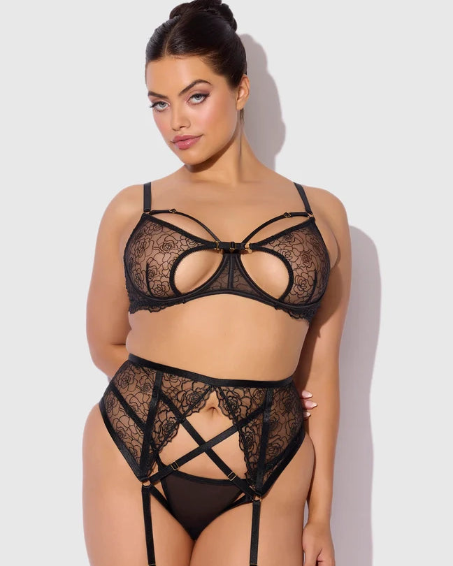 Rosalie Rouge Embroidered Bra Set Copy | Lavah Intimates