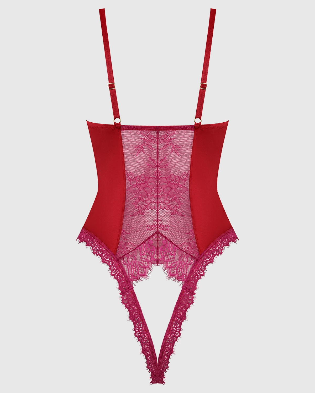 Jocelyn Satin & Lace Crotchless Teddy | Lavah Intimates