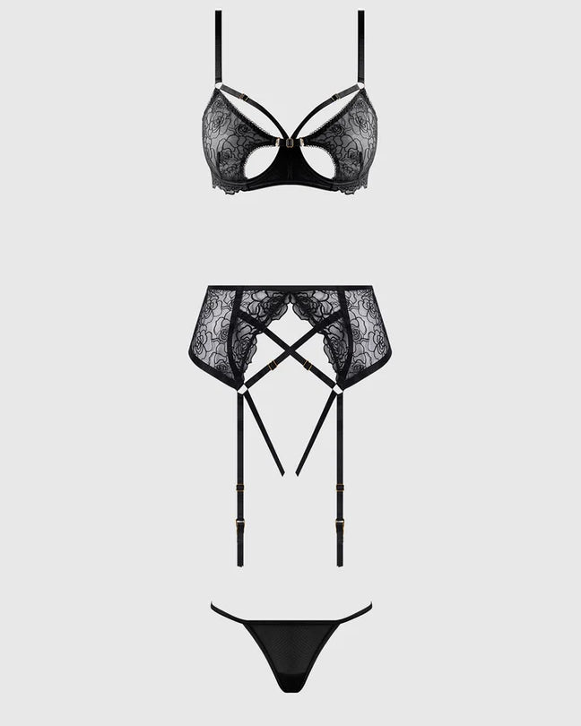 Rosalie Rouge Embroidered Bra Set Copy | Lavah Intimates