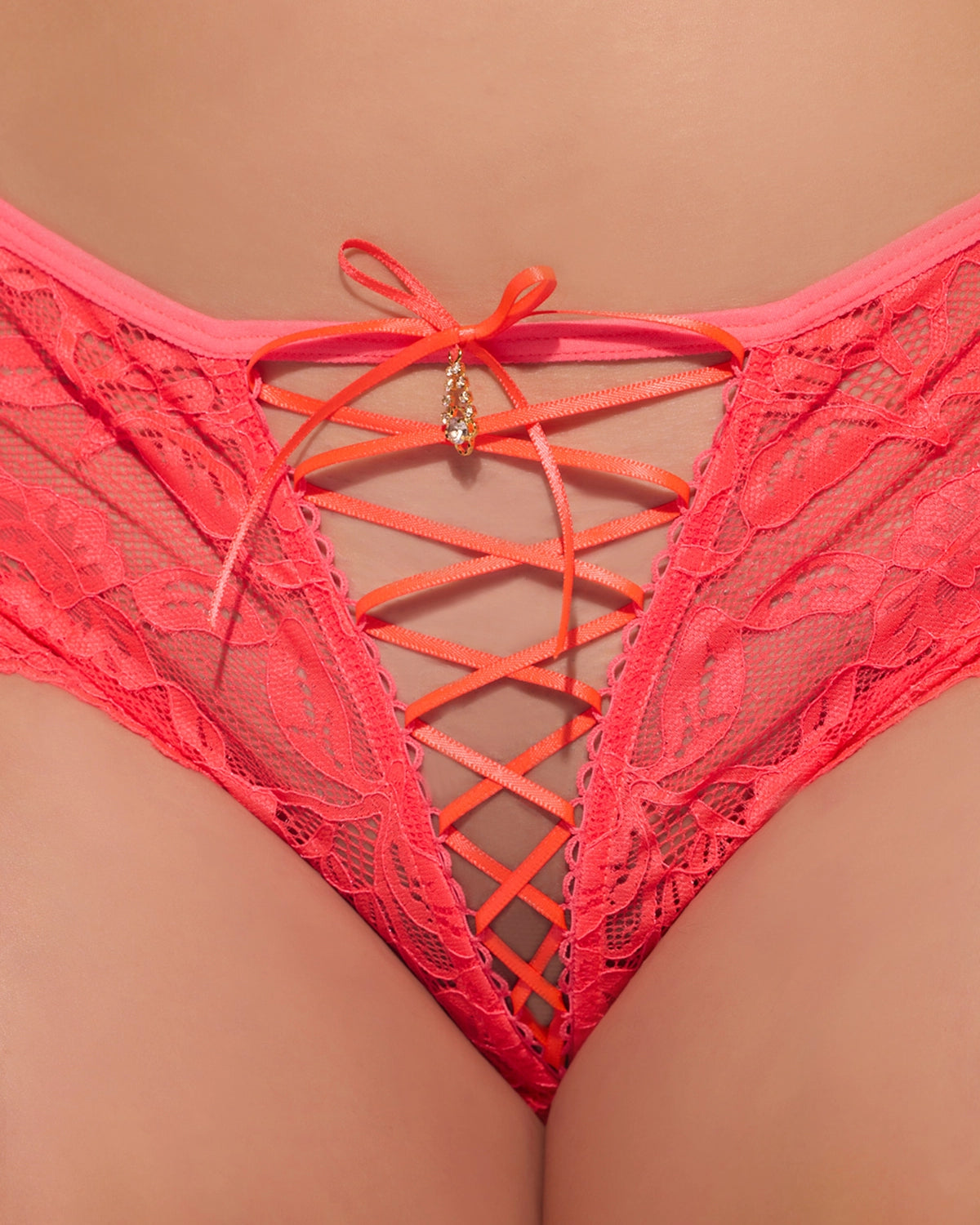 Bella Lace Up Front Lace Tanga | Lavah Intimates