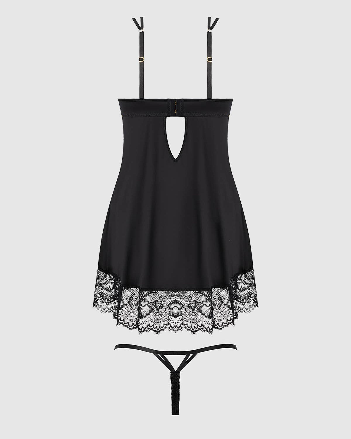 Issadora Lace Openable Cup Babydoll G-String Set | Lavah Intimates