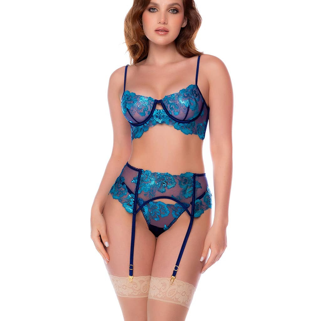 Giardino Midnight Blue 3pc Garter Set