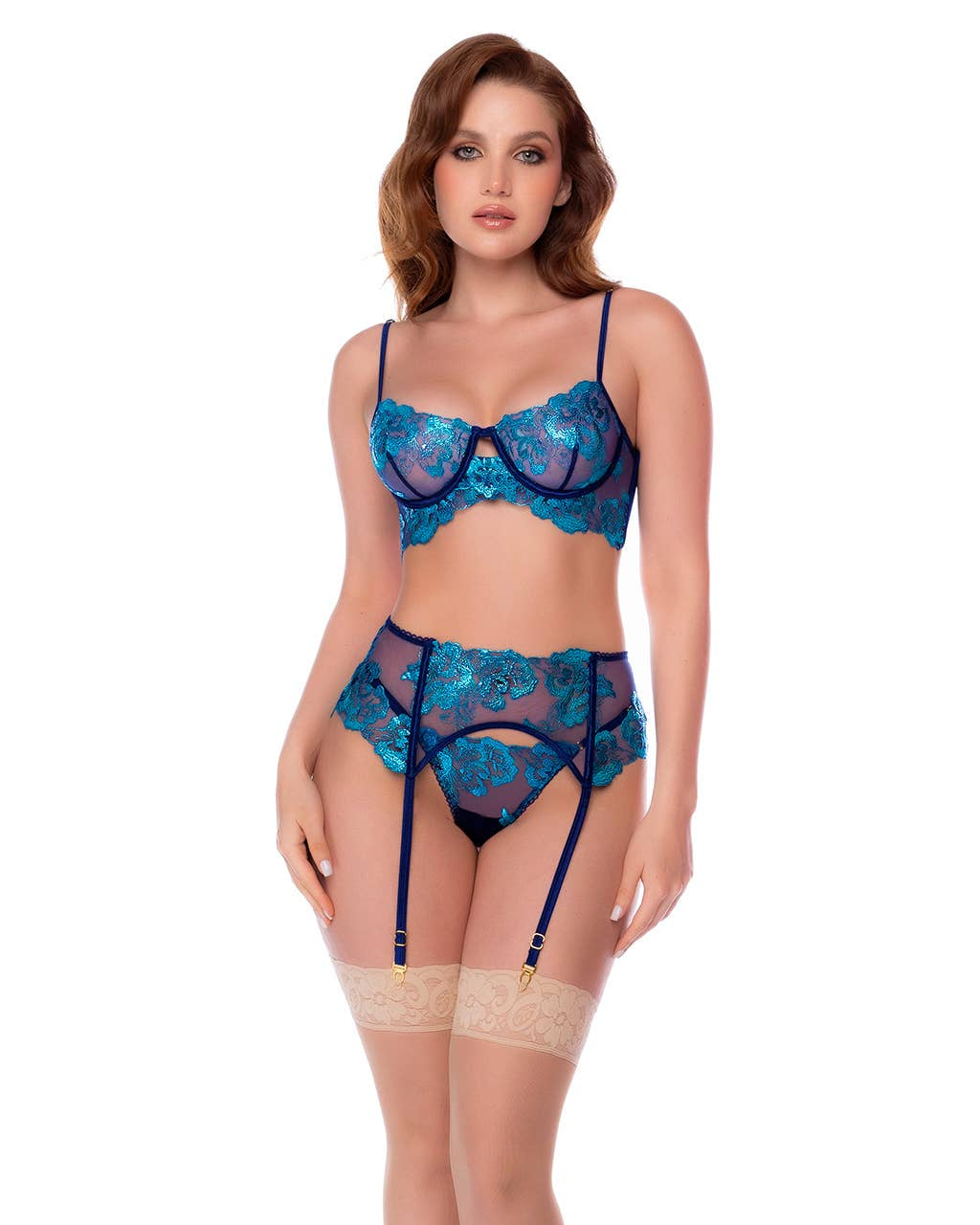 Giardino Midnight Blue 3pc Garter Set