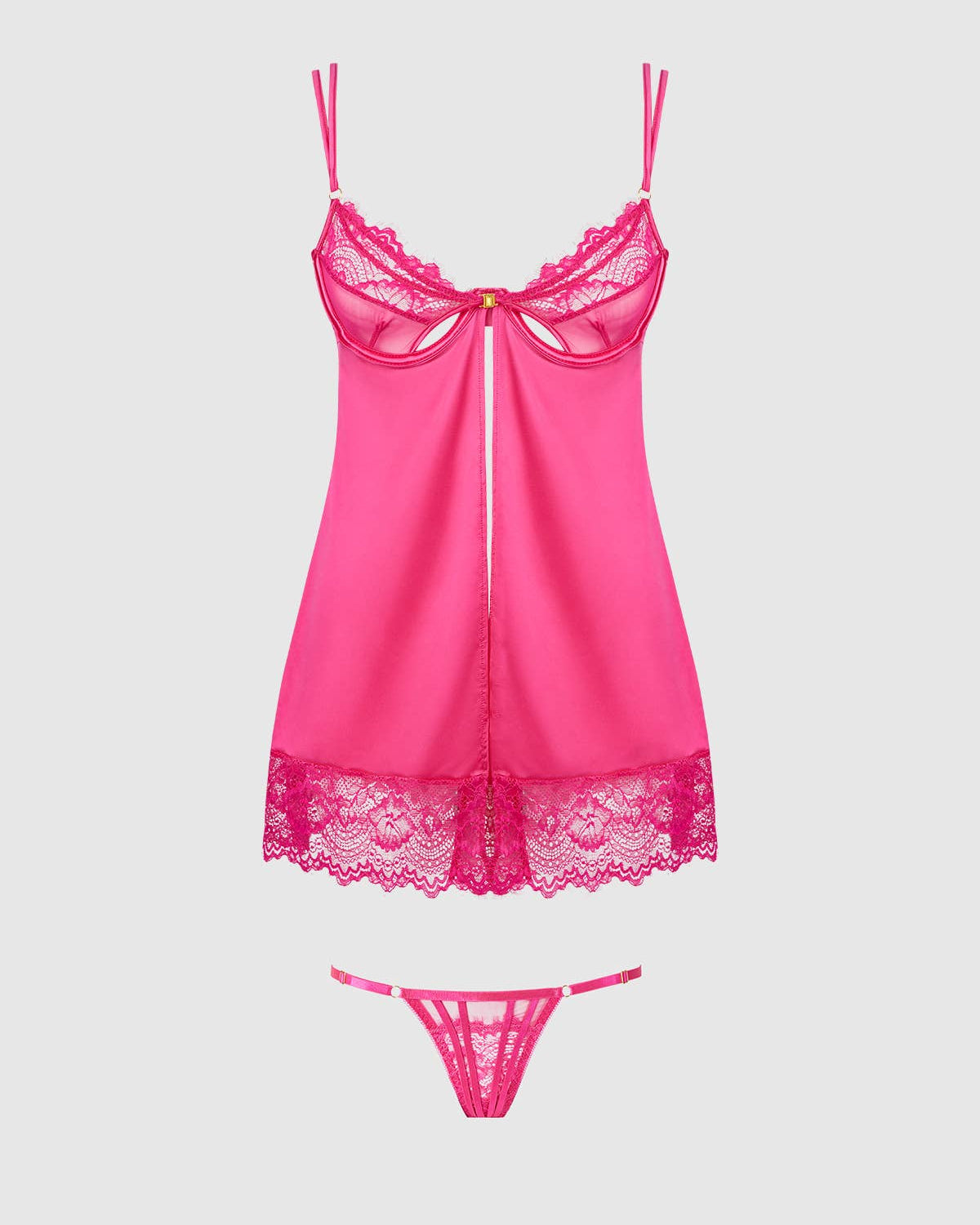 Issadora Lace Openable Cup Babydoll G-String Set | Lavah Intimates
