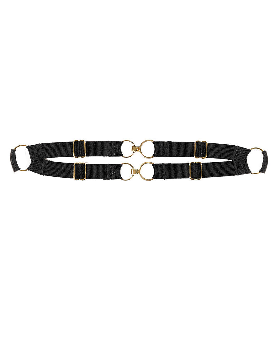 I M Yours Double Elastic Strap Collar Black | Lavah Intimates