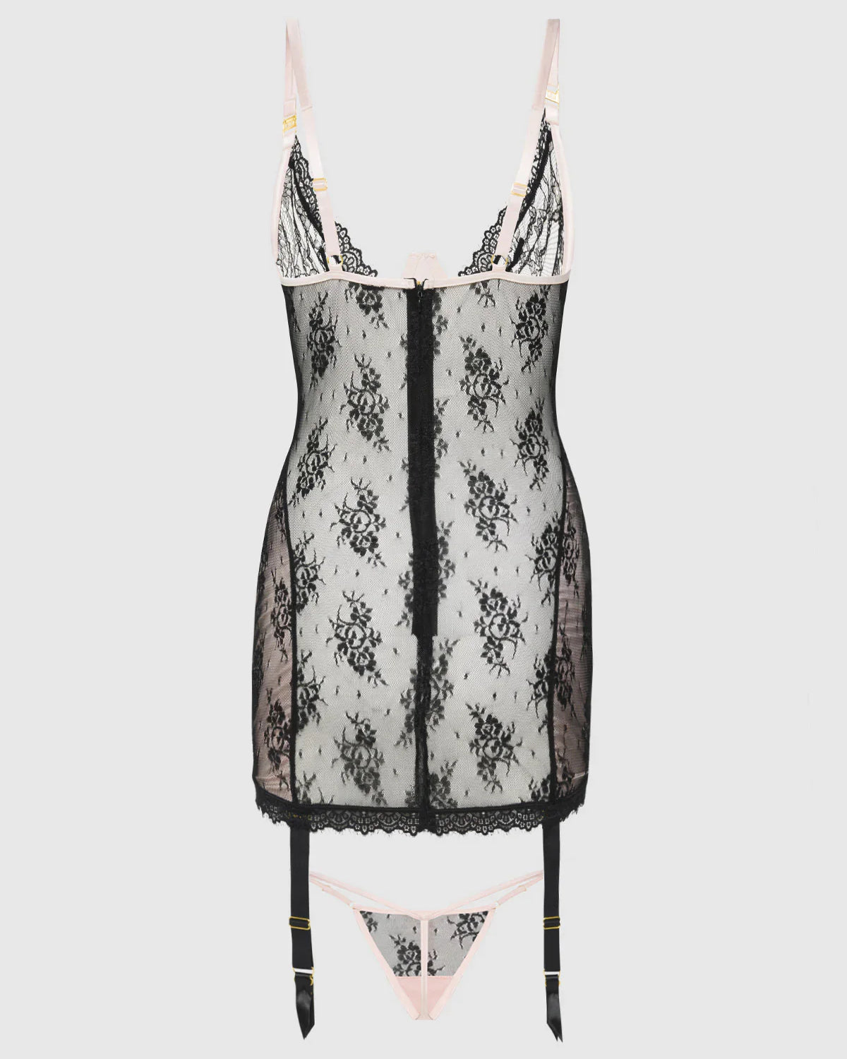 Jocelyn Lace Satin Chemise Set | Lavah Intimates