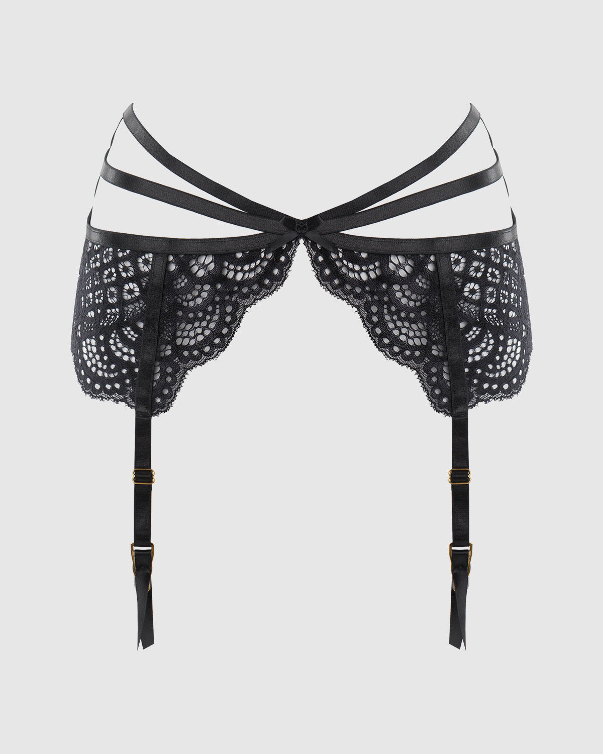 Felicia Leopard Mesh Lace Bra Garter G-String Set | Lavah Intimates