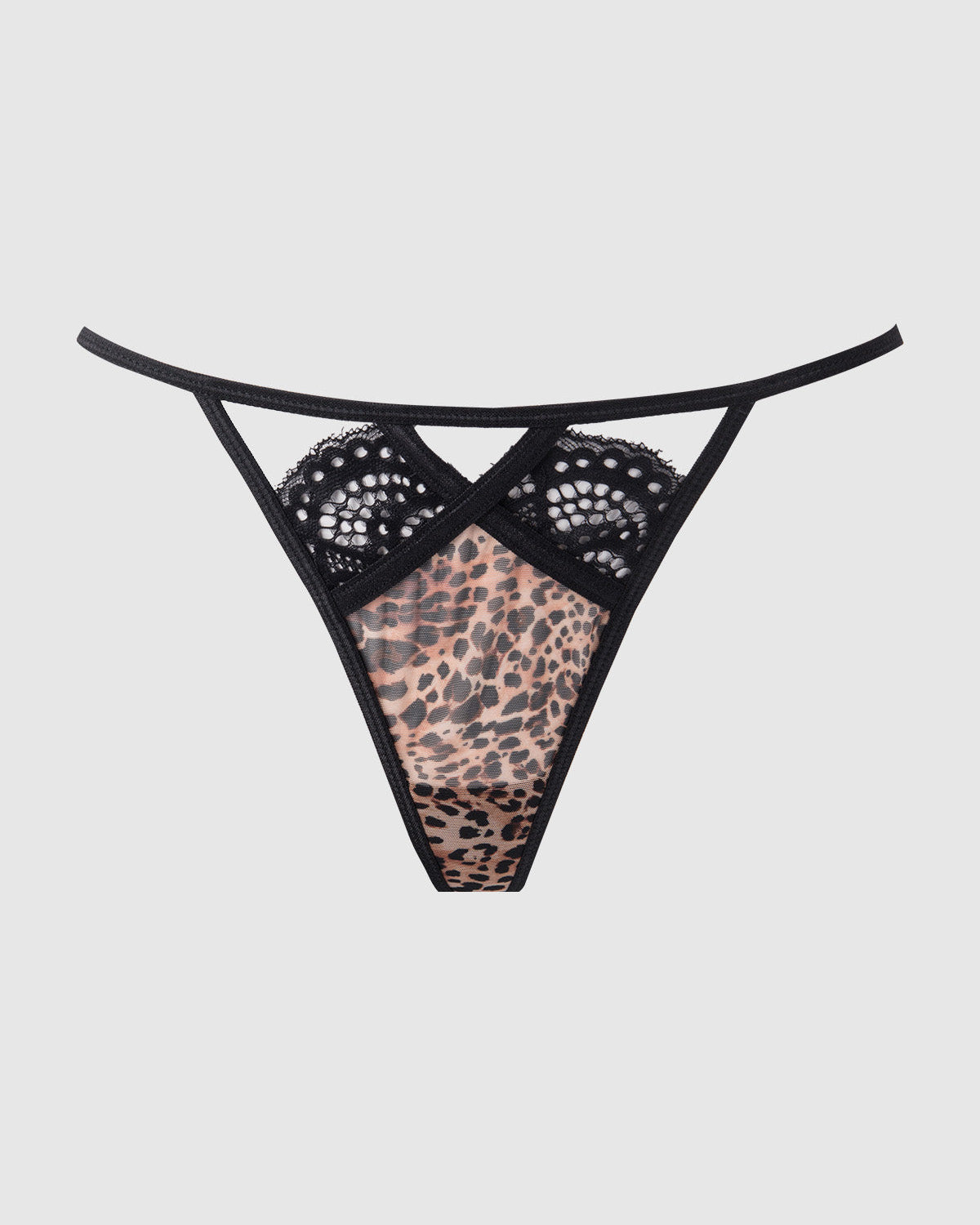 Felicia Leopard Mesh Lace Bra Garter G-String Set | Lavah Intimates