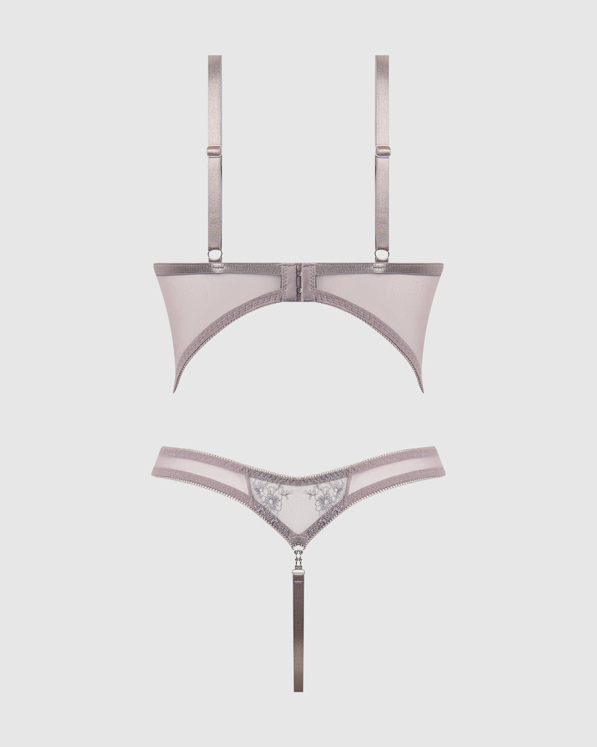 Eden Embroidered Lace Wirefree Teddy Grey | Lavah Intimates