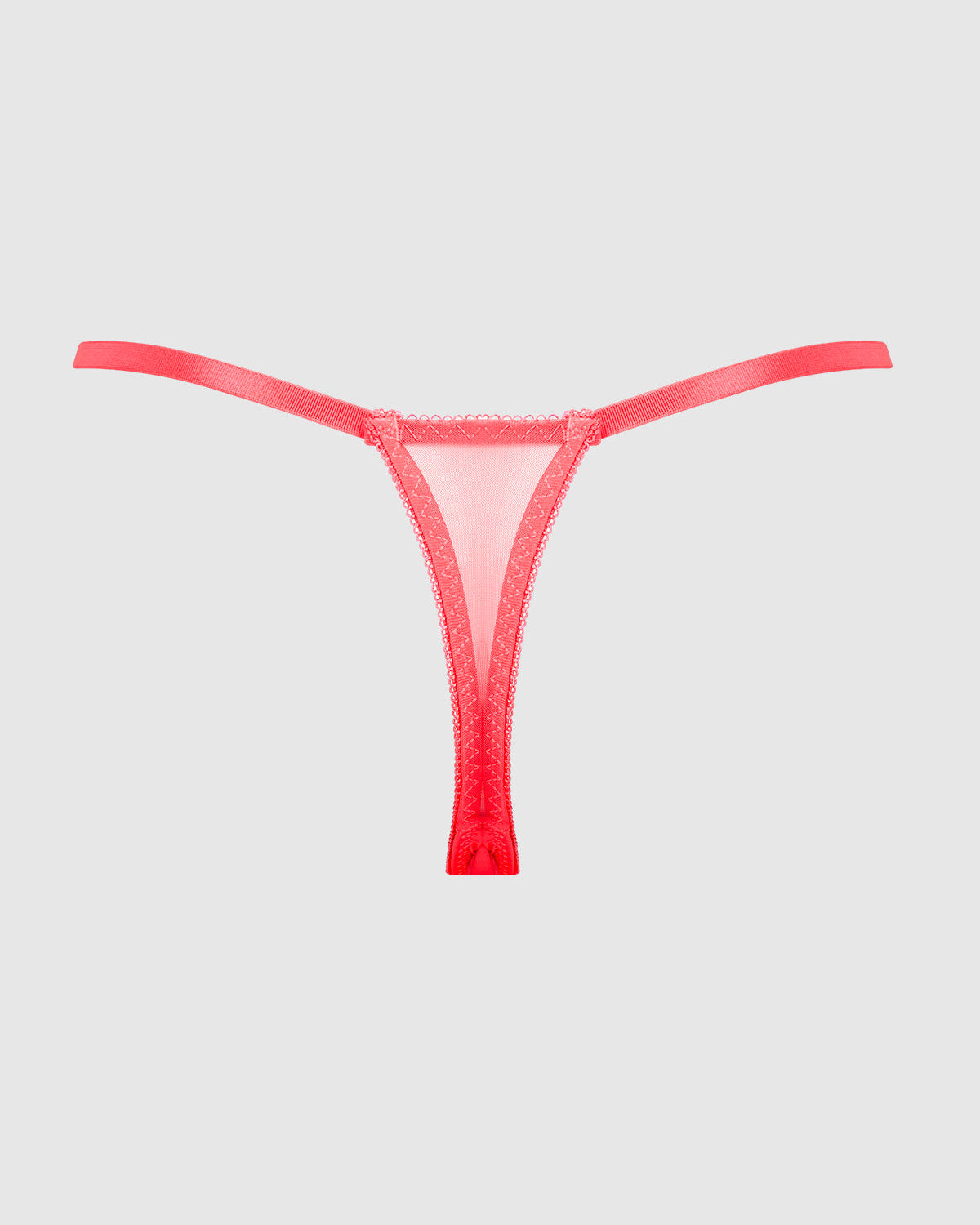 Eden Embroidered Lace Crotchless Thong Coral | Lavah Intimates