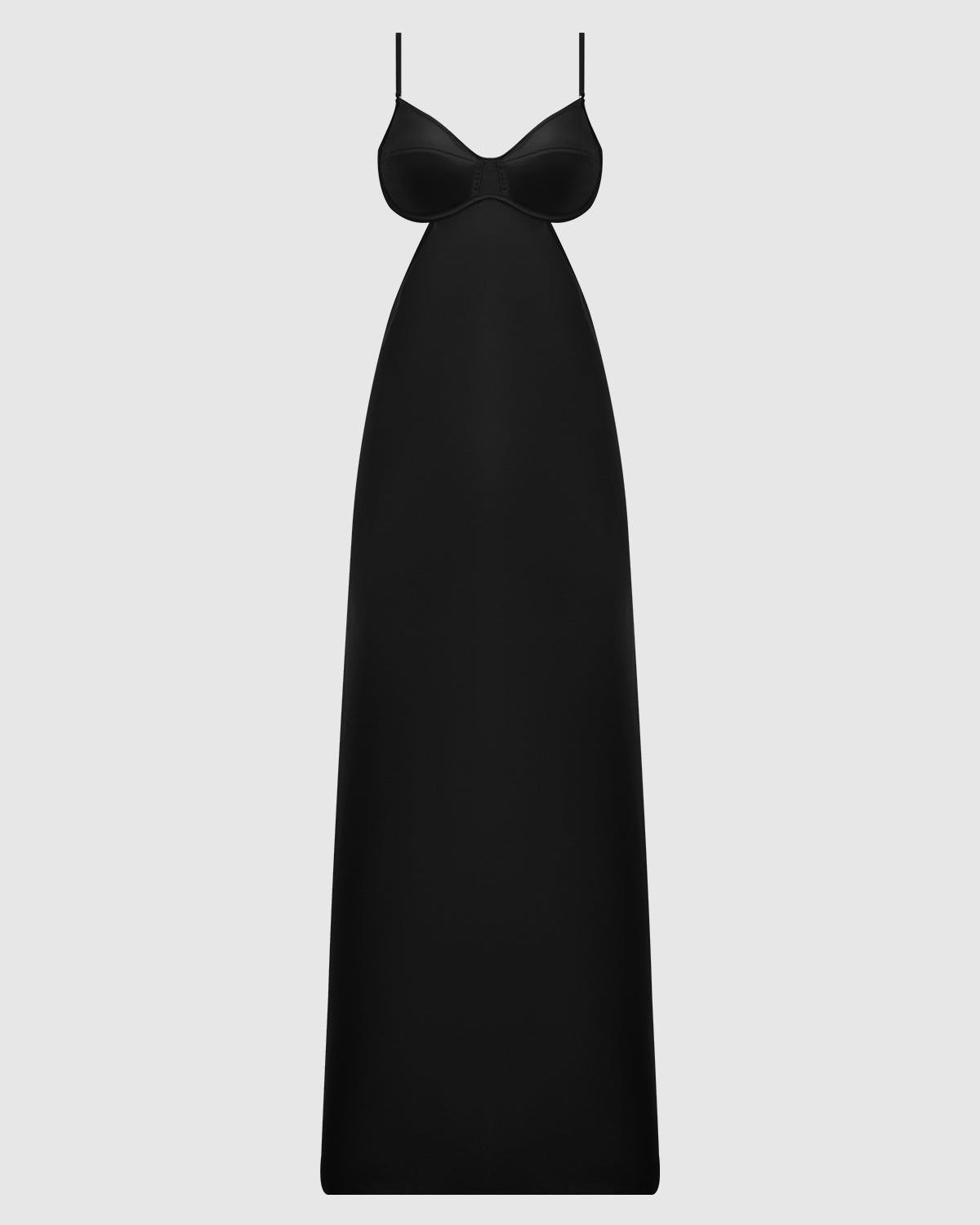 Brigeta Satin Mono Wire Long Gown Black | Lavah Intimates