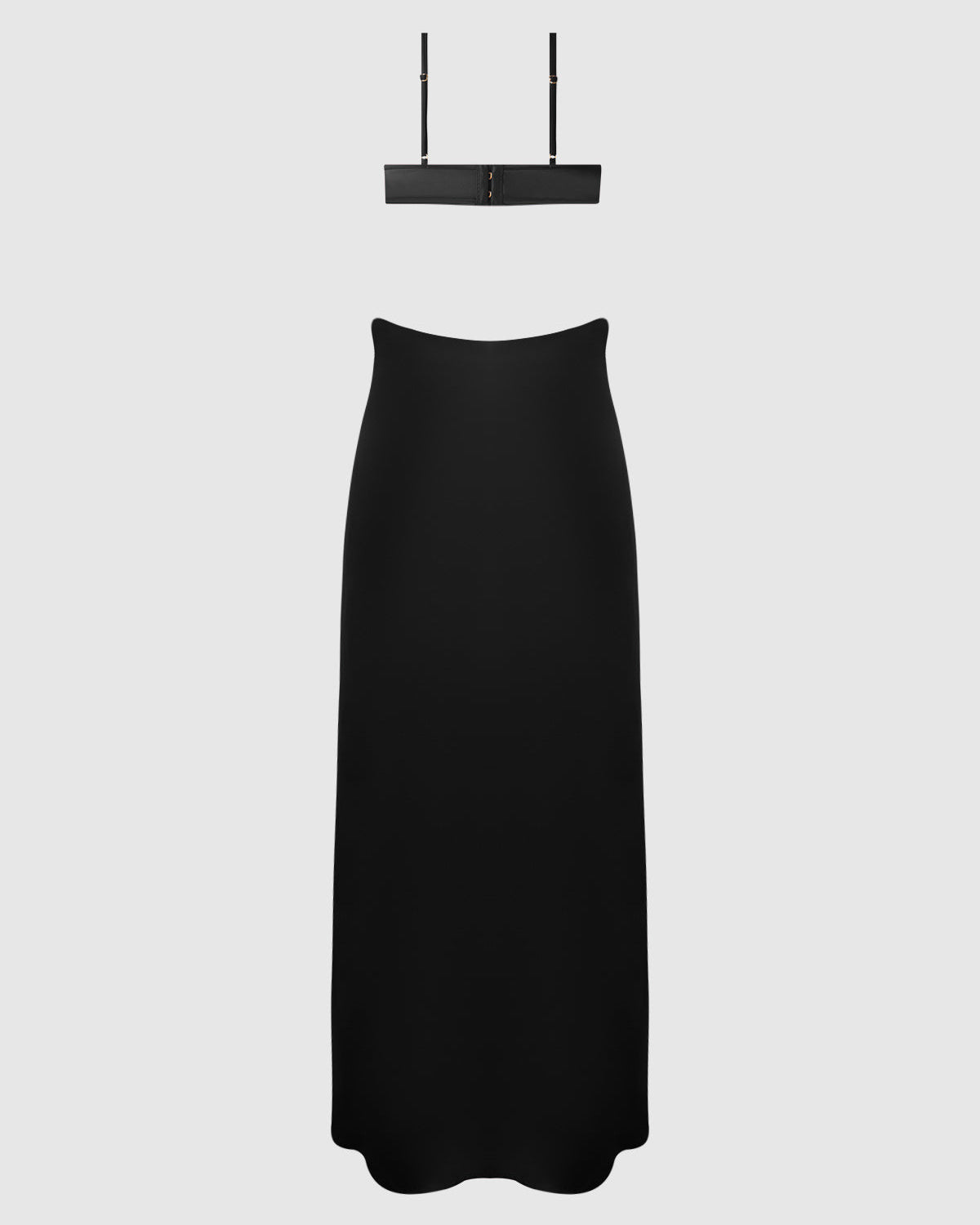 Brigeta Satin Mono Wire Long Gown Black | Lavah Intimates