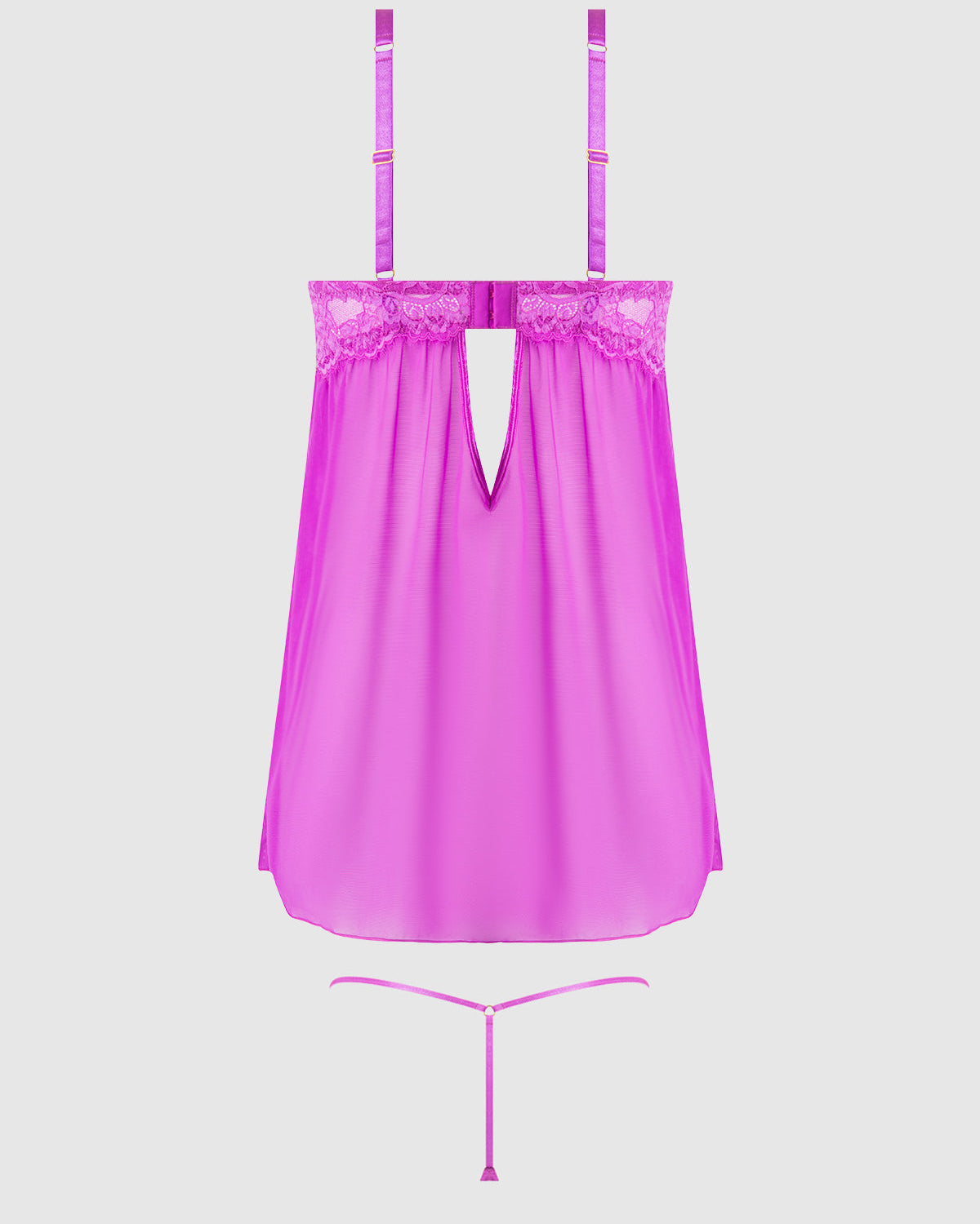 Reanna Lace Chain Babydoll G-String Set | Lavah Intimates