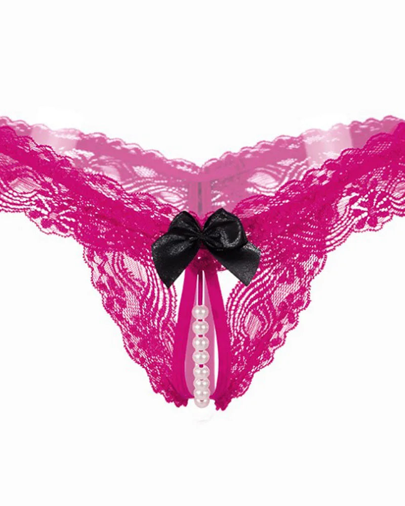 Pearl Lace Crotchless Panty | Lavah Intimates