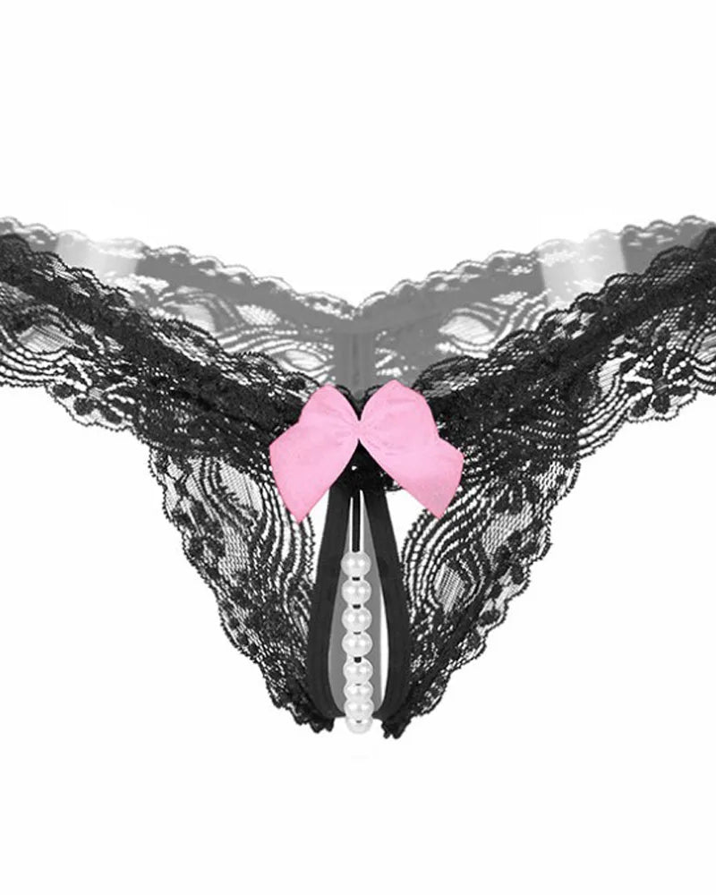 Pearl Lace Crotchless Panty | Lavah Intimates