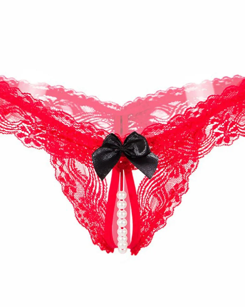 Pearl Lace Crotchless Panty | Lavah Intimates