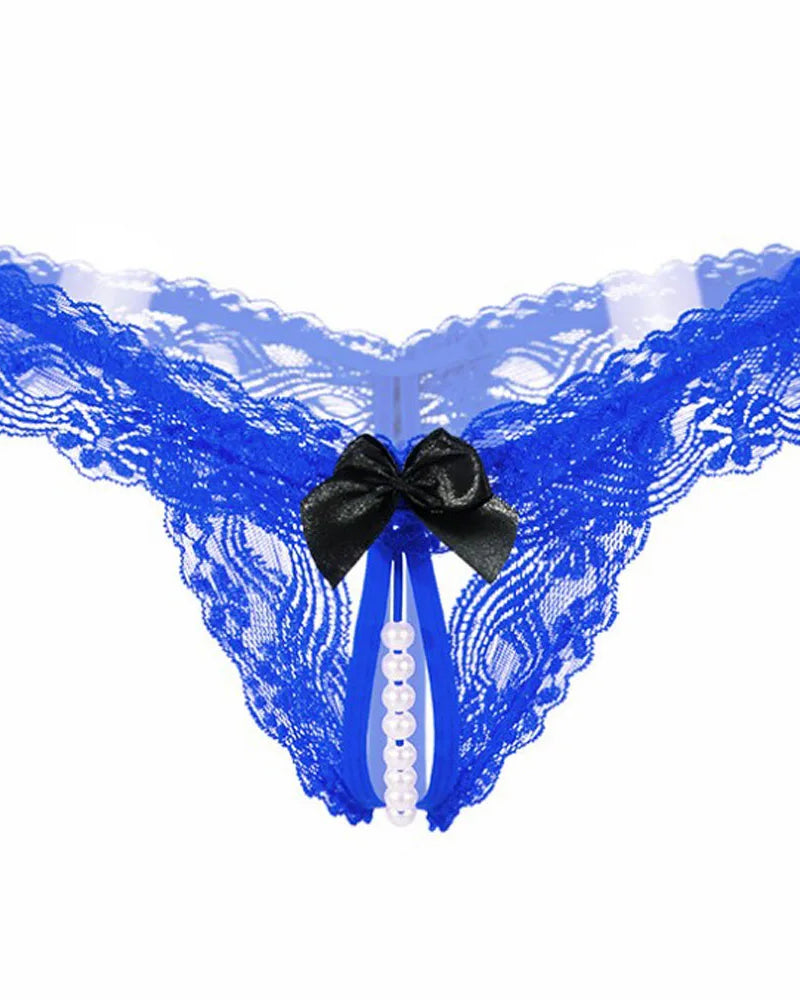 Pearl Lace Crotchless Panty | Lavah Intimates