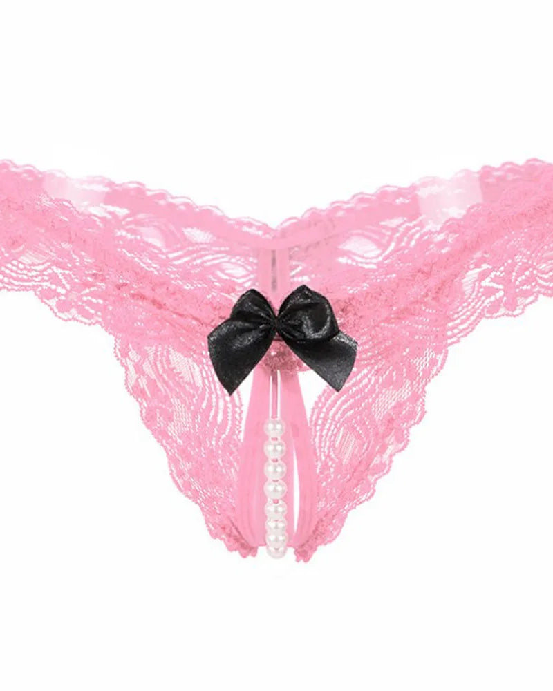 Pearl Lace Crotchless Panty | Lavah Intimates