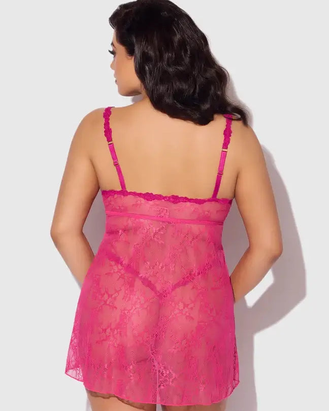 Yvone Lace Front Opening Babydoll Set | Lavah Intimates