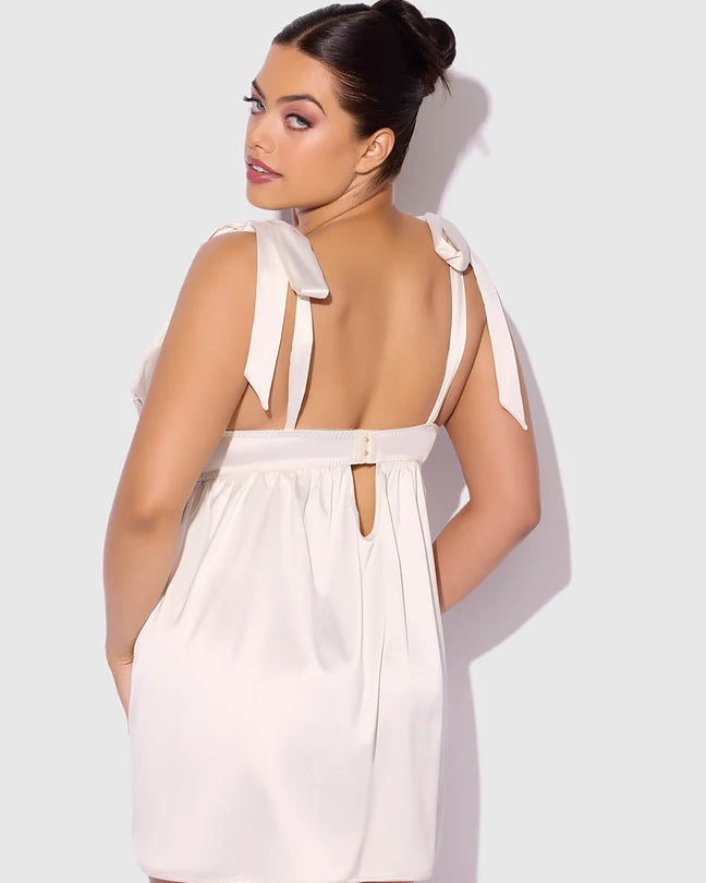 Rosalie Bridal Satin and Lace Babydoll Set | Lavah Intimates