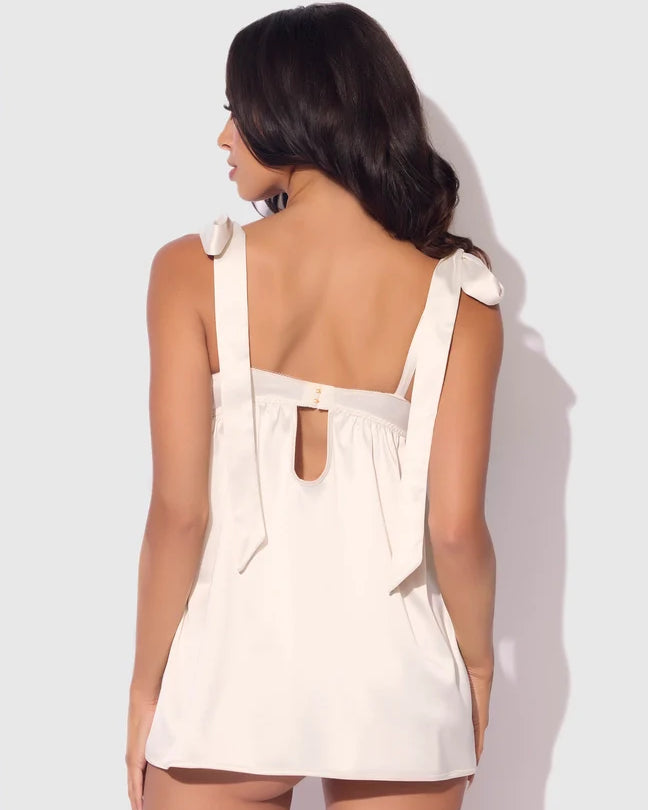 Rosalie Bridal Satin and Lace Babydoll Set | Lavah Intimates