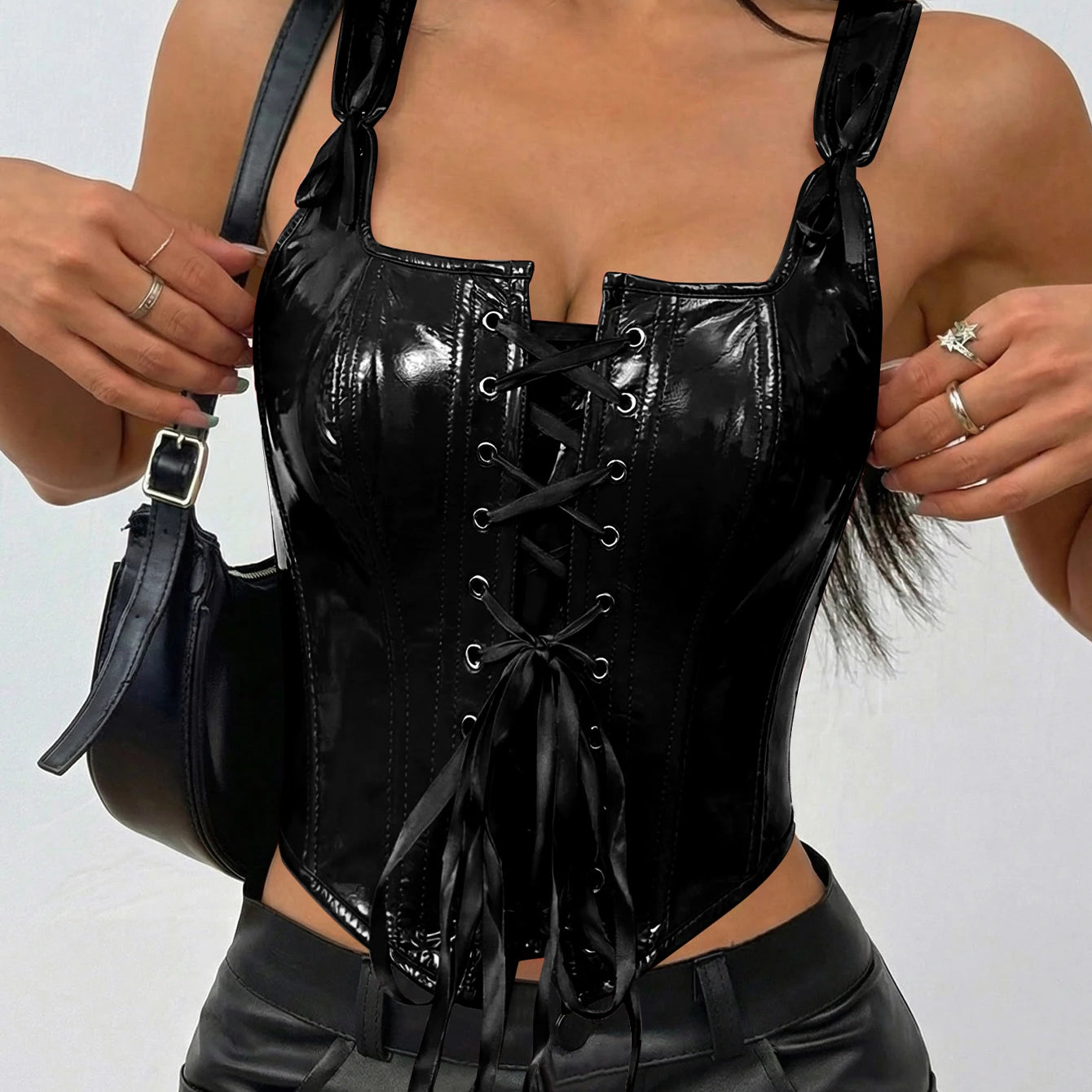 Kira Lace-Up Corset Bodysuit