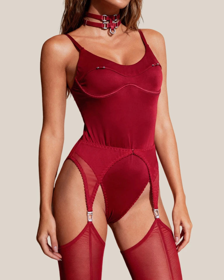 Carmen Garter Bodysuit & Stocking Set | Lavah Intimates