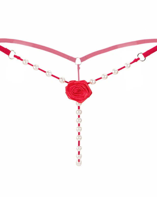 Rose Pearl Crotchless G-String | Lavah Intimates