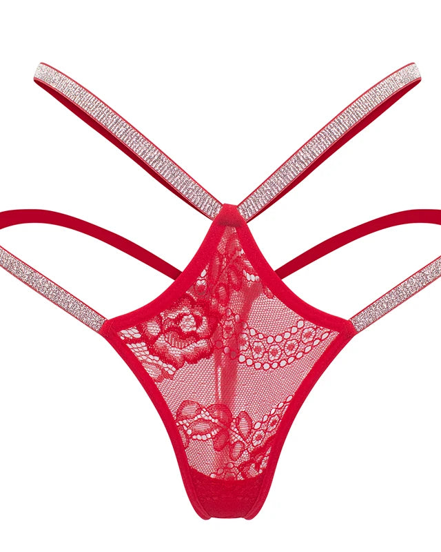 Sparkle Lace Strappy G-String | Lavah Intimates