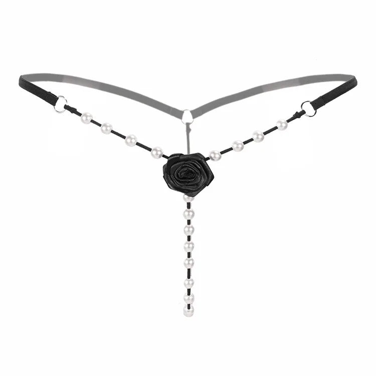 Rose Pearl Crotchless G-String | Lavah Intimates