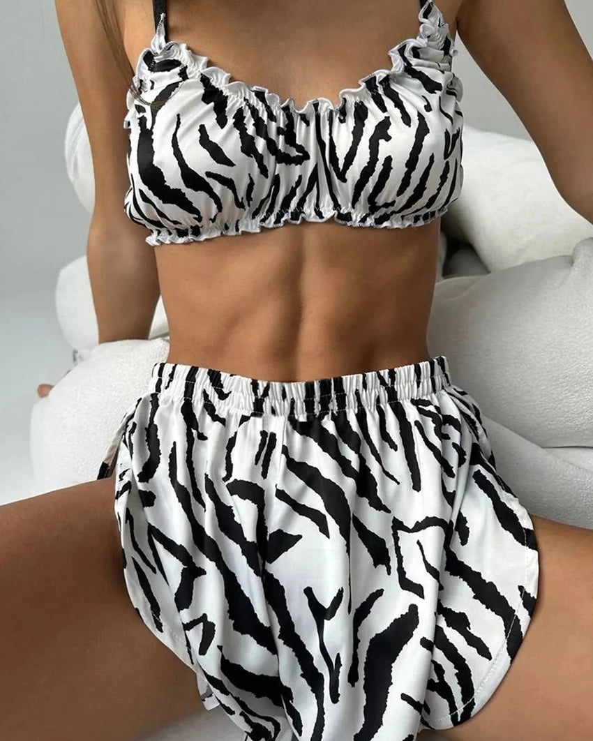 Zebra Lounge Set | Lavah Intimates