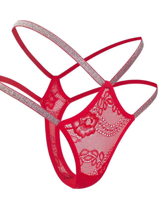 Sparkle Lace Strappy G-String | Lavah Intimates