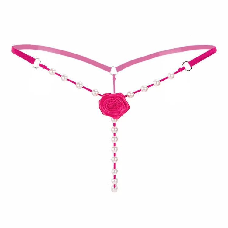 Rose Pearl Crotchless G-String | Lavah Intimates
