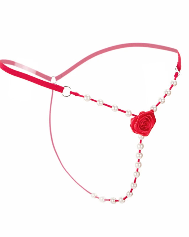 Rose Pearl Crotchless G-String | Lavah Intimates