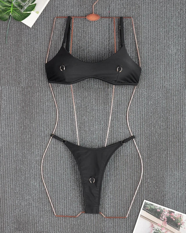 Marbella Gold-Ring Bikini Set | Lavah Intimates