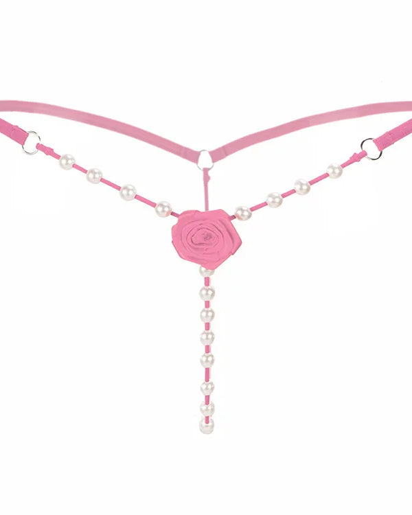 Rose Pearl Crotchless G-String | Lavah Intimates