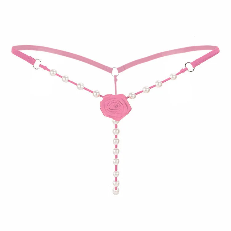 Rose Pearl Crotchless G-String | Lavah Intimates