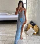 Dia Crochet Beach Dress  LAVAH Blue S 