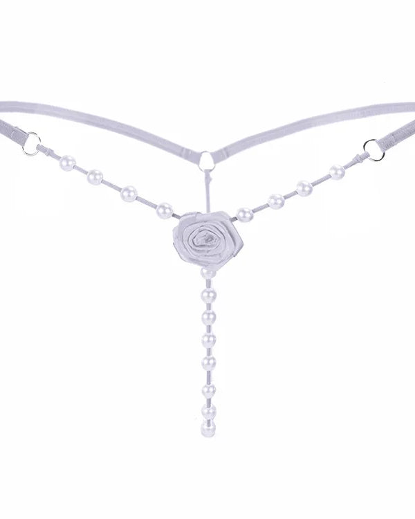 Rose Pearl Crotchless G-String | Lavah Intimates